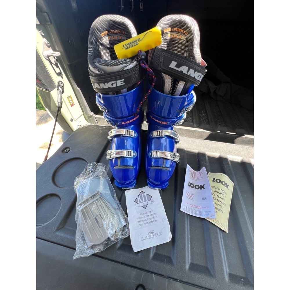 Lange L10 Race Ski Boots Blue Mens 10.5 43.5 325mm With Bag Made in Italy